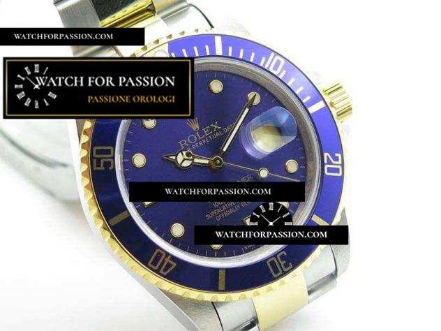 REPLICA ROLEX SUBMARINER BP MAKER CON QUADRANTE BLU SS  YG CASSA SU BRACCIALE IN ACCIAIO INOX