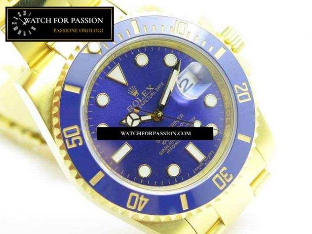 REPLICA ROLEX SUBMARINER TW BEST EDITION BLU YG QUADRANTE AVVOLTO IN ORO 18 CARATI