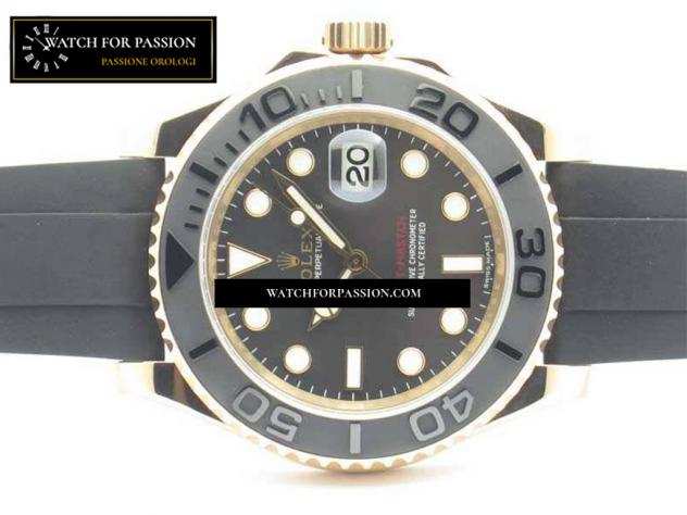 REPLICA ROLEX YACHT-MASTER 116655 BEST EDITION QUADRANTE IN CERAMICA ON SU BRACCIALE OYSTER IN GOMMA