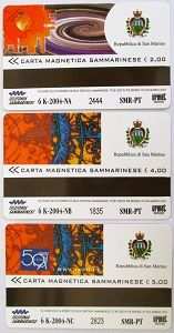 Rep.San Marino n. 3 schede telefoniche-50deg ANNIVERSARIO DEL CERN-