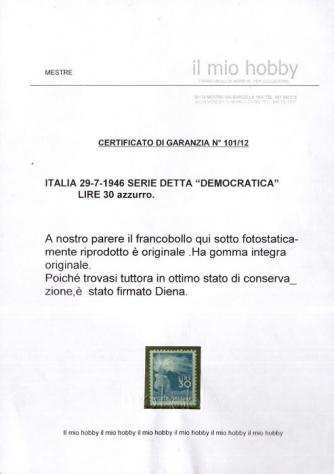 Repubblica Italiana 19451948 - serie Democratica - Sassone S. 130