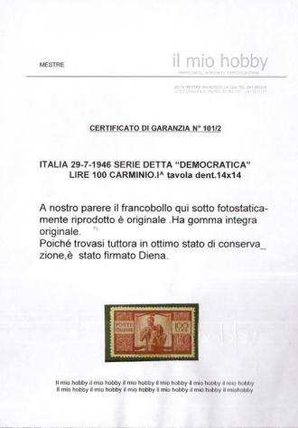 Repubblica Italiana 19451948 - serie Democratica - Sassone S. 130