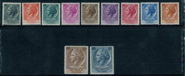 Repubblica Italiana 19531954 - Turrita 2 serie complete n. 7108  7478 ben centrati.