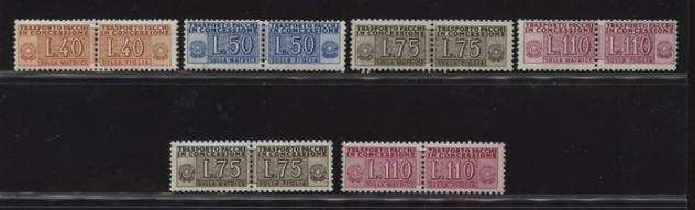 Repubblica Italiana 19531955 - Pacchi concessione con filigrana Stelle e Ruota - Sassone NN. PC 14 - 9-12