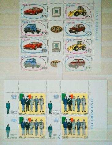 Repubblica Italiana 1980 - lotto di francobolli italia quasi tutti in quartina ottimo stato - sassone