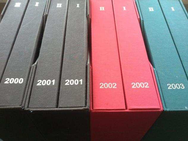 Repubblica Italiana 20002003 - 4 Album filatelici come nuovi perfetti , 2 volumi ogni anno completissimi Lusso