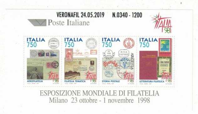 Repubblica Italiana - 2019 foglietto veronafil - sassone 19A