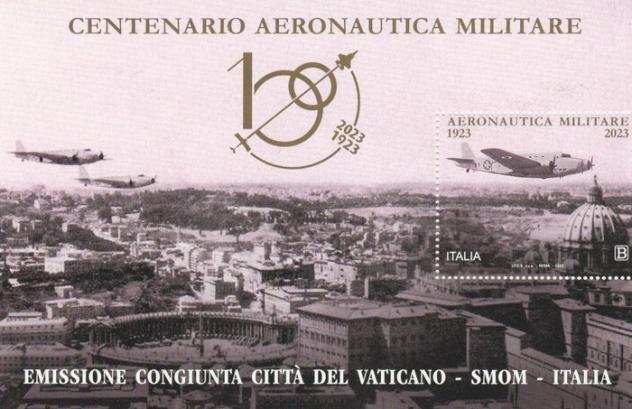 Repubblica Italiana 2023 - ITALIA 2023, Foglietto Aeronautica militare, Congiunta con Vaticano e SMOM