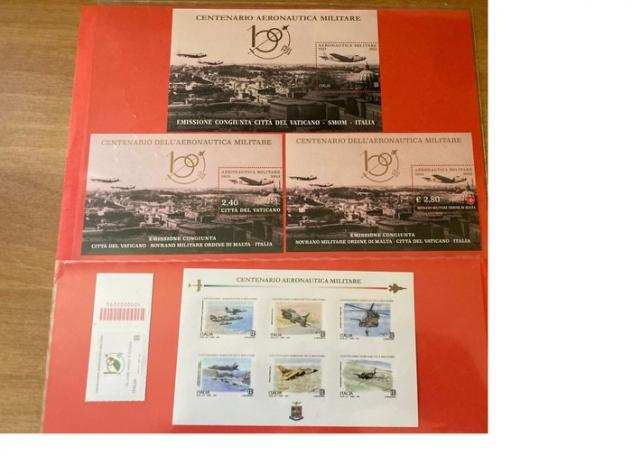 Repubblica Italiana 2023 - Quattro foglietti aeronautica militare  francobollo singolo