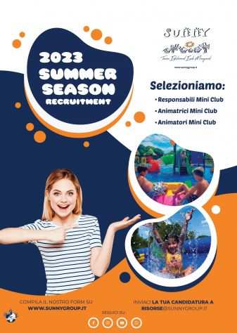 Responsabili Mini Club e Responsabili Sport per Summer Season 2023