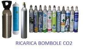 RICARICA BOMBOLE GAS co2alimentare,COLLAUDOREVISIONE bombole