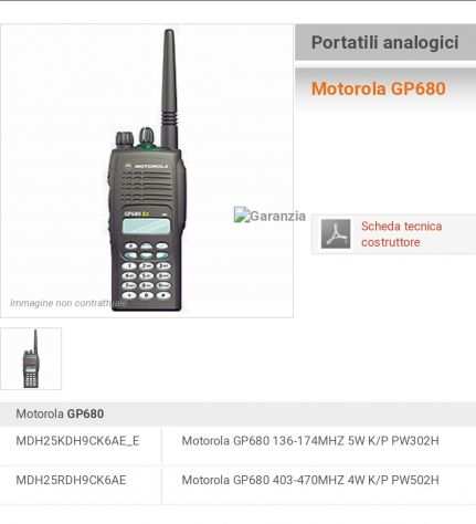 Ricetrasmittente Motorola GP 680