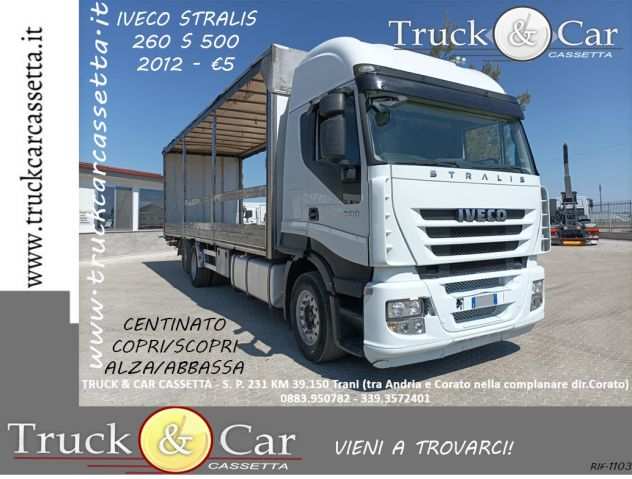 RIF.1103 IVECO STRALIS 260 S 500 ndash 2012 ndash CASSONE CENTINATO ALZAABBASSA COPRIS