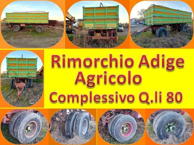 Rimorchio Agricolo Adige Due Assi Complessivo Q.li 80