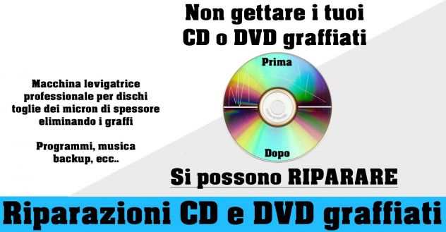 Ripara pulisci e ripristina dischi DVD CD Giochi graffiati difettosi  Servizio