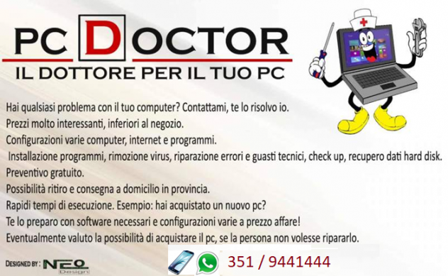 Riparazione assistenza configurazione ripristino installazione pc e notebook