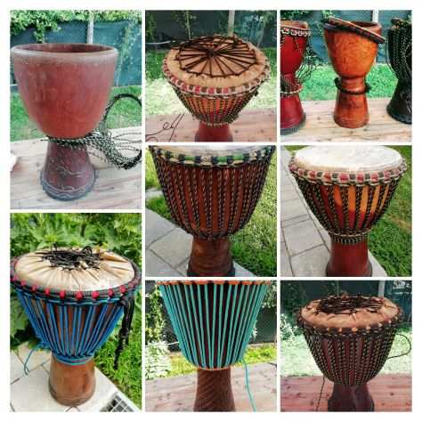 Riparazione e sostituzione pelle strumenti a percussione djembe, dundun, bongo