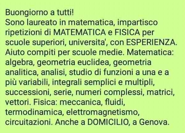 Ripetizioni Lezioni Matematica Fisica a Genova