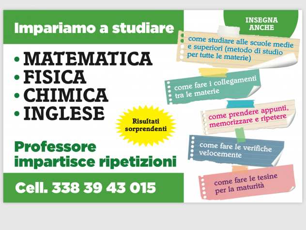 RIPETIZIONI MATEMATICA, FISICA, CHIMICA, INGLESE a BRUGHERIO.