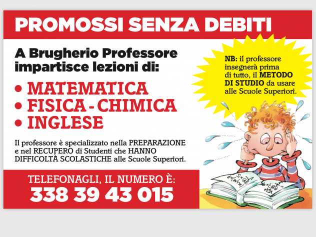 RIPETIZIONI MATEMATICA, FISICA, CHIMICA, INGLESE a BRUGHERIO.