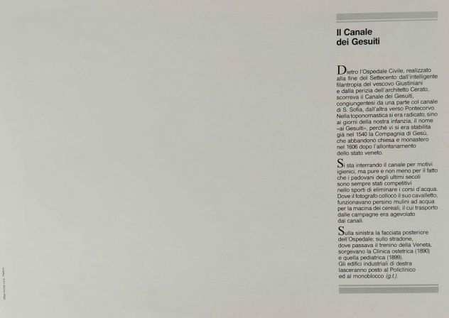 RIPRODUZIONI STAMPEquotPADOVA-IL CANALE DEI GESUITIquot IL MATTINO DI PADOVA, 1990