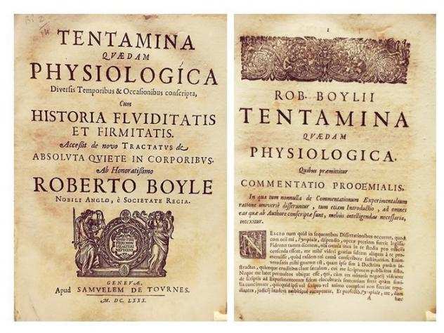 Robert Boyle - Tentamina quaedam physiologica diversis temporibus amp occasionibus conscripta, cum Historia - 1680