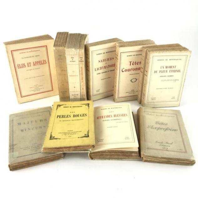 Robert de Montesquiou - Lot de 13 livres dont 11 eacuteditions originales Les Perles rouges, Les Offrandes blesseacutees... - 1899