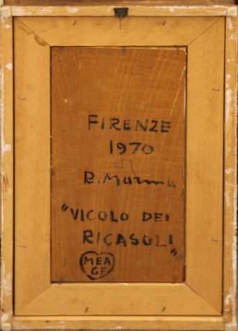 Rodolfo Marma pittore olio su tavola Vicolo dei Ricasoli Firenze