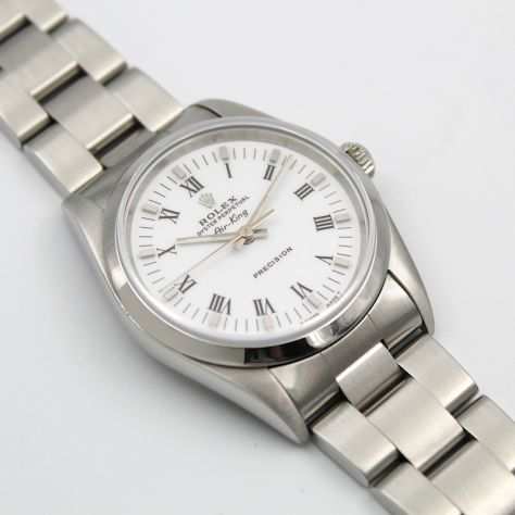 Rolex Air King 14000 34mm Anni 2000 Bracciale Oyster Quadrante Bianco