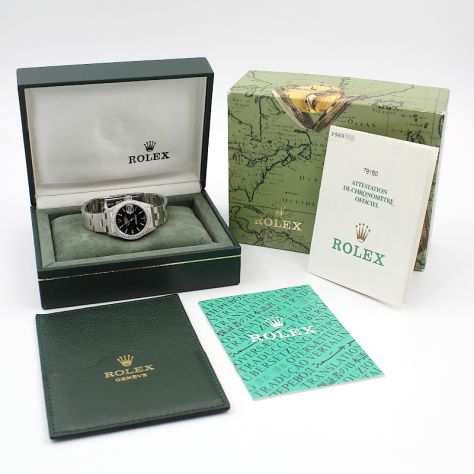 Rolex Date 79160 Ghiera Diamanti Cassa 26mm Black Dial Full Set