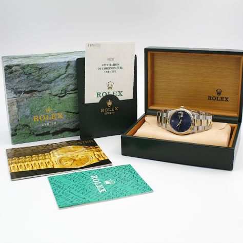 Rolex Datejust 16233 Acciaio e Oro Quadrante Blu Cobalto Oyster Full Set
