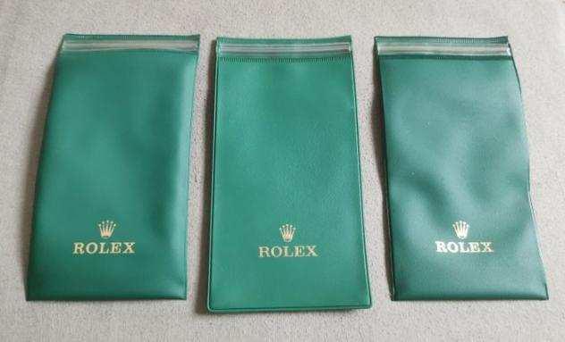 Rolex - lot n. 3 green plastic wallet 16800-16750-16600-5513-16520 etc newoldstock