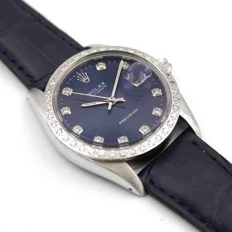 Rolex Precision 6694 Anni 70 Ghiera Brill Quadrante Blu Cobalto