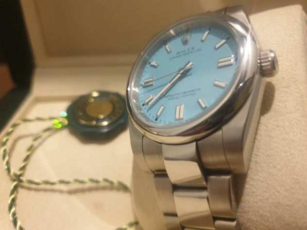 Rolex replica Oyster Perpetual 41 124300 Turquoise Blue new my2020