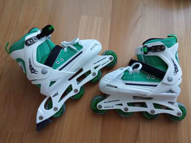 Roller allrunners abec-3 sport One 33-36 verdi e bianchi