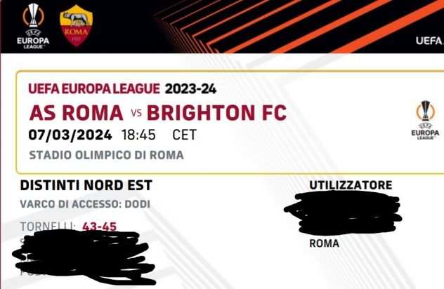 ROMA BRIGHTON EUROPA LEAGUE