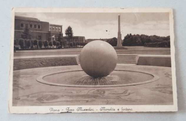 Roma - Foro Mussolini, monolite e fontana