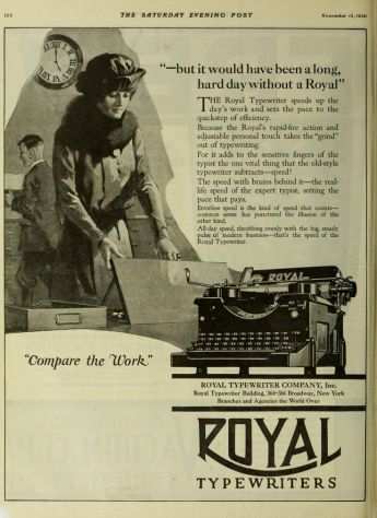 Royal 10 Typewriter del 1914, prima serie
