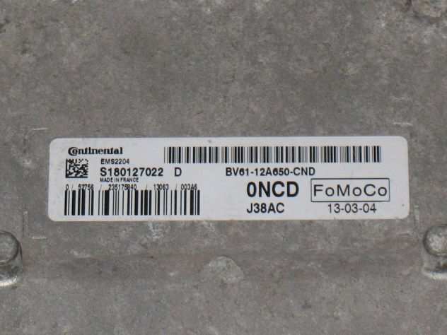 S180127022D ECU FORD FIESTA FOCUS C-MAX B-MAX 1.6 EMS2204 0NCD BV61-12A650-CND