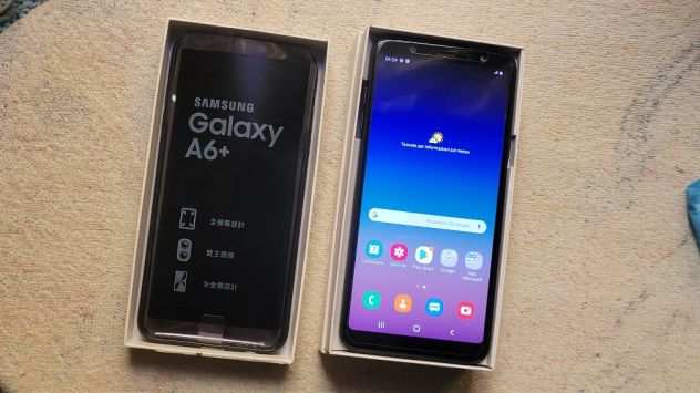 Samsung Galaxy A6 Plus Smartphone Dual Sim Android 13 Nero vero Metallo