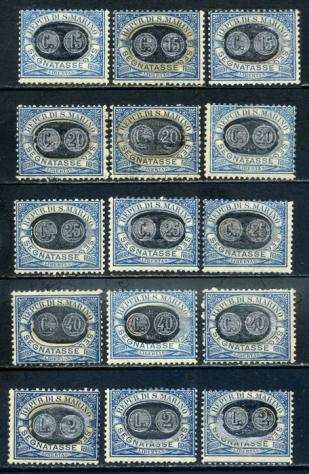 San Marino 1931 - Segnatasse quotMascherinequot, serie completa di 15 valori integri - Sassone 3246