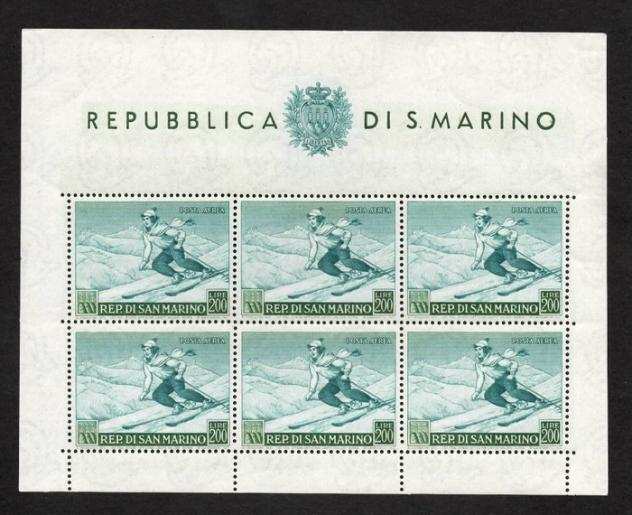San Marino 1953 - Foglietto Sciatrice nuovo gomma integra MNH ottimo stato di conservazione. - Sassone N.15