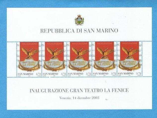 San Marino 20022003 - serie completa in quartine angolo di foglio o bordo di foglio con foglietti, compreso foglietto la - sassone 1841-1978