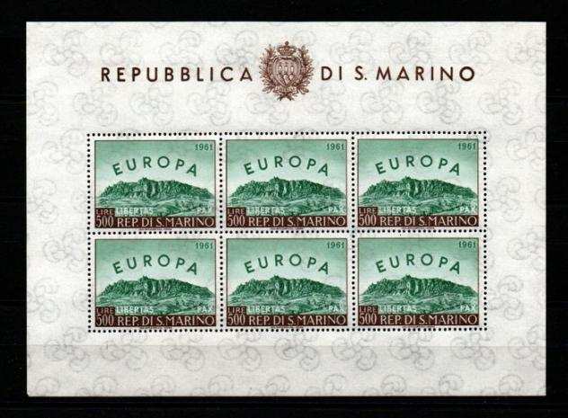 San Marino - foglietto e francobolli - Sassone 23  568 1961