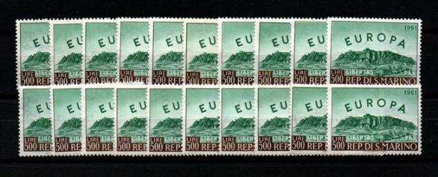 San Marino - foglietto e francobolli - Sassone 23  568 1961