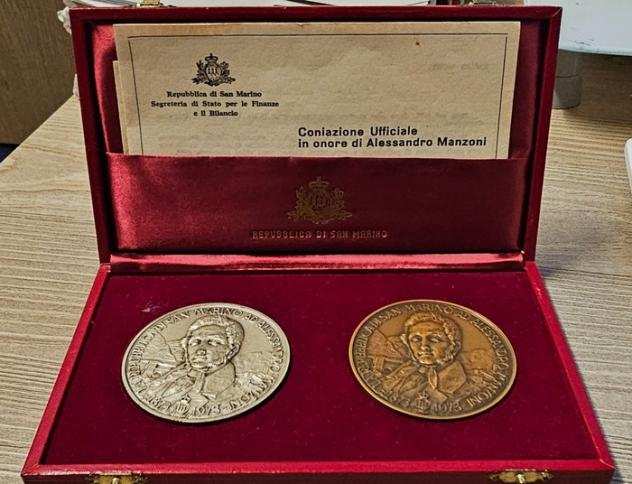 San Marino. Set of 2 Medals Alessandro Manzoni