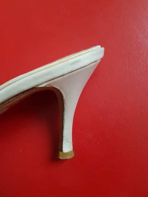Sandali sabot in raso color panna Frette 36