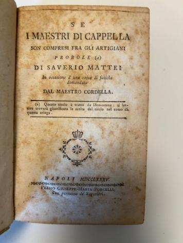 Saverio Mattei - Se i maestri di cappella son compresi fra gli artigiani - 1785