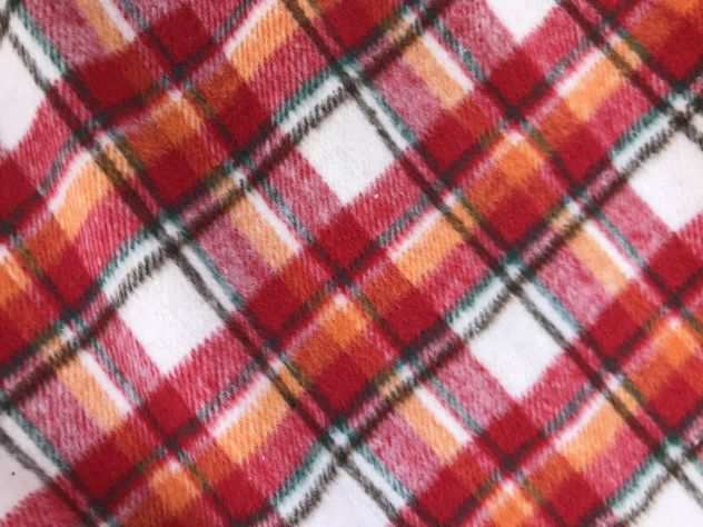 Scampolo tessuto tartan scozzese rosso e bianco