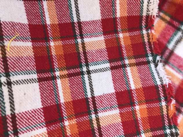 Scampolo tessuto tartan scozzese rosso e bianco